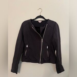 Gap Moto Jacket Black Women Medium Fall